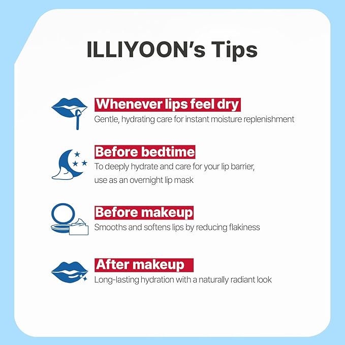 ILLIYOON Intensive Ceramide Lip Mask | 10,000ppm Ceramide for Barrier Repair & Deep Hydration, Non-sticky Vegan Formula, Overnight lip Mask & All-Day Balm, Fragrance-Free, Korean skincare, 0.24 fl.oz.
