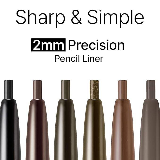 CLIO Sharp So Simple Waterproof Pencil Liner, 2mm Ultra Slim Precision Tip, Smooth Tug Free Glide, Smudge Resistant Long Wear Formula, Clean Eye Definition, Easy Control For Daily Makeup (001 Black)