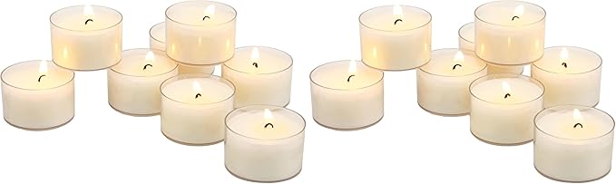 Stonebriar 192 Count White Unscented 6 to 7 Hour Extended Burn Time Clear Cup Tea Light Candles (Pack of 2)