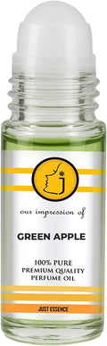 Just Essence Green Apple Roll On Fregrance Perfume Oil for Perfume Making, Personal Body Oil, Soap, Lotion, Candle Making & Incense | Premium Quality Undiluted & Alcohol Free | 1 Fl Oz