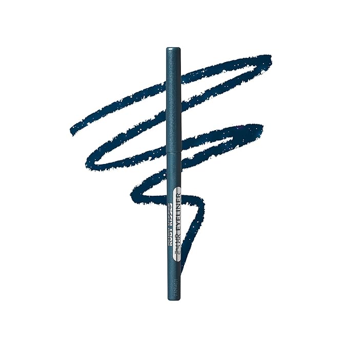 Ruby Kisses Pencil Eyeliner, Retractable Eyeliner, Waterproof, Smudge-Proof Eye Makeup, High Pigmented, 24H Long Lasting Eyepencil (Rich Teal Blue)