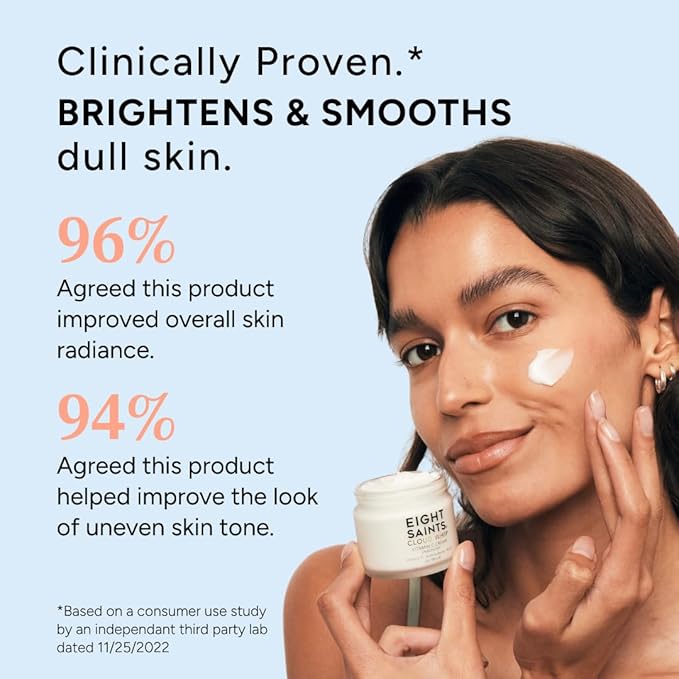 Eight Saints Skincare Cloud Whip Vitamin C Face Moisturizer, Day Cream For Women, Anti Aging Cream To Reduce Fine Lines and Wrinkles, with Vitamin B5, Cocoa Butter, and Jojoba Oil, 2 Ounces