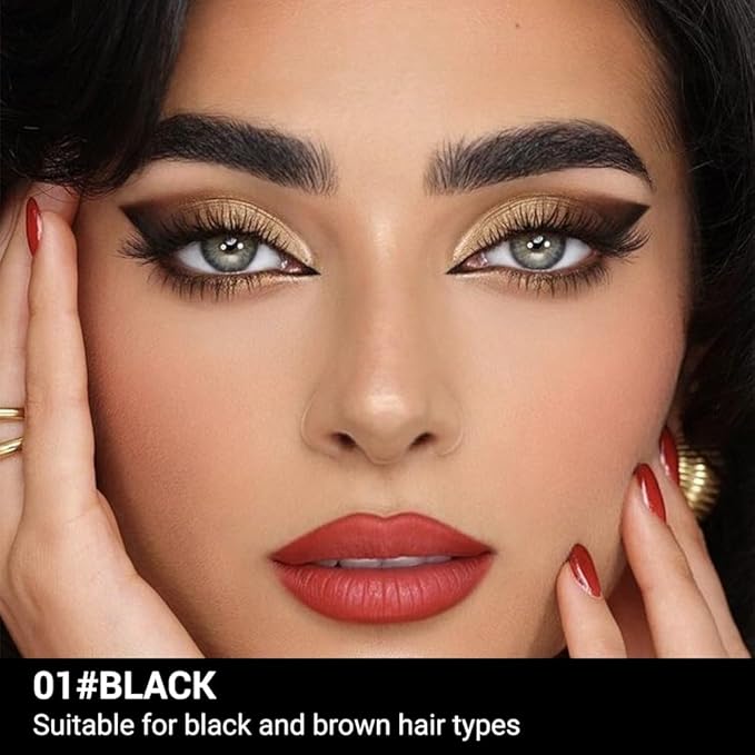 WanTuoluo Black Ultra-Fine Tip Eyebrow Pencils Pack for Women, 5Pcs Mechanical Precise Brow Pencil with Brush,Draws Tiny Brow Hairs, Defines, Fills Brows, Shapes, Contours, Combs, Waterproof