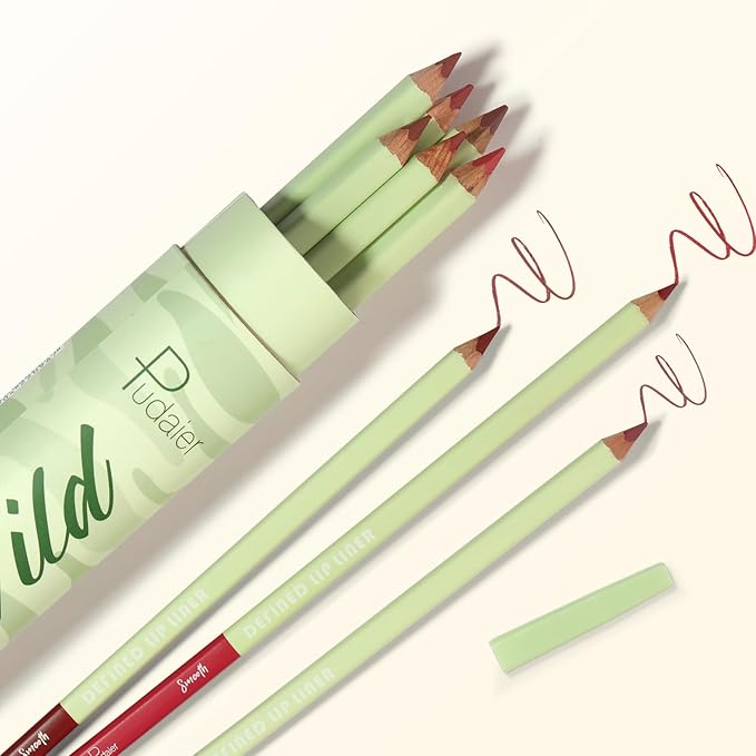 Pudaier 12-Color Lip Liner Set - Matte Velvet Lip Liners With Storage Bucket, Waterproof & Long-Lasting Nude Lip Liner Pencils, Creamy Smooth & High Pigmented, for Defining & Filling Lips