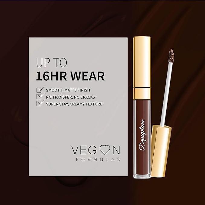 Depuplum Brown Lipstick Matte for Women SuperStay Long Lasting Lipstick for Mother's Day Smudgeproof Liquid Lipsticks Cruelty Free Lip Makeup,DM33 Maduro Love
