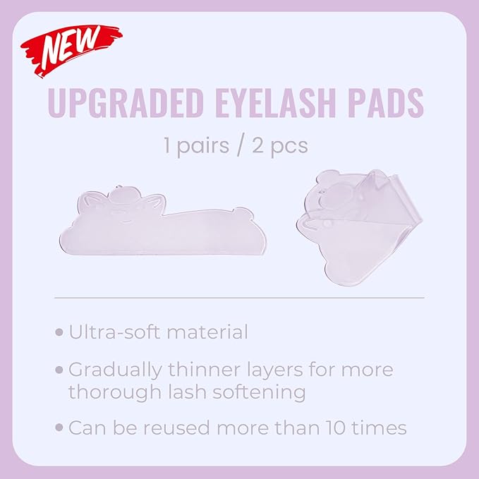 PERMANIA Lash Lift Pads Softening, 2Pcs Professional Korean Lash Lift Ultra Thin Eyebrow Covering Film (Pink)