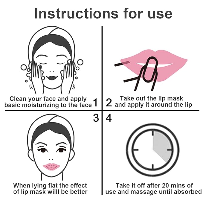 30 PCS Collagen Lip Mask Crystal Lip Care Gel Pads for Moisturizing & Reducing Chapped, Smoothing Fine Lines-Mouth Patches for Firms & Hydrate and Plump