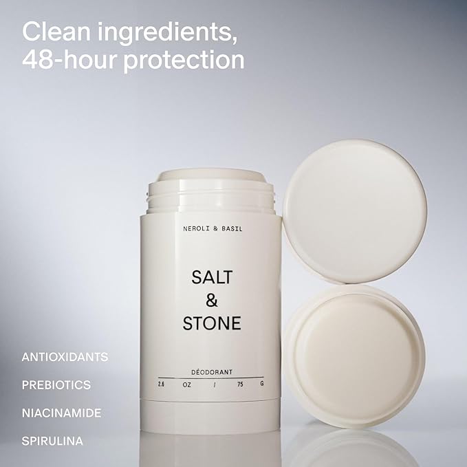 Salt & Stone Signature Scent Duo Set | 48 Hour Aluminum-Free Deodorant & Hydrating Body Mist | Skincare-Infused Deodorant & Body Spray | Neroli & Basil