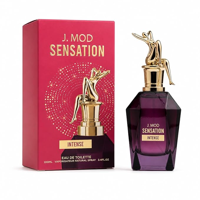 J. Mod Sensation Intense Eau de Parfum for Women - Oriental Floral Perfume with Ylang-Ylang, Cardamom and Vanilla - Long Lasting Bold Evening Fragrance Spray, 3.4 Fl Oz / 100 ml