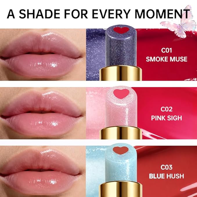 Tinted Lip Balm with Colorful Serum Core, CATKIN Cute 2-in-1 Coral Lip Balm Gloss, Moisturizing with Jojoba Oil Hyaluronic acid, Citrus Tea Flavor, Trendy Lip Care for Women & Girls - C03 Coral