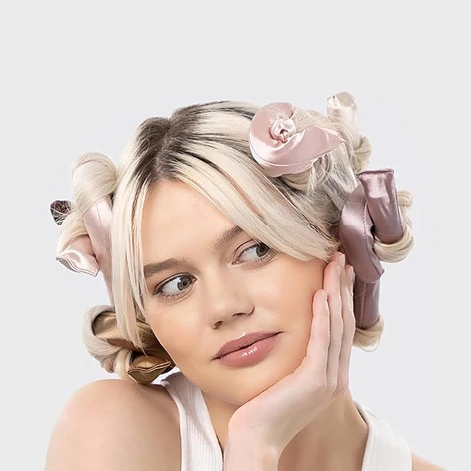 ZKSM Heatless Curls Overnight Hair Curlers to Sleep in,Heatless Hair Curler Velvet, Overnight Blowout Rods Heatless Curls for Short Long Hair All Hair Types Styling Tools（6PCS）