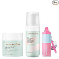 Evereden Happy Kids Skin & Lips Routine - Multi-Vitamin Face Wash & Face Cream Melon & Tinted Lip Oil Sakura Pink Set - Clean & Vegan Skin Care for Kids 3+ - Moisturizing, Nourishing, & Protective