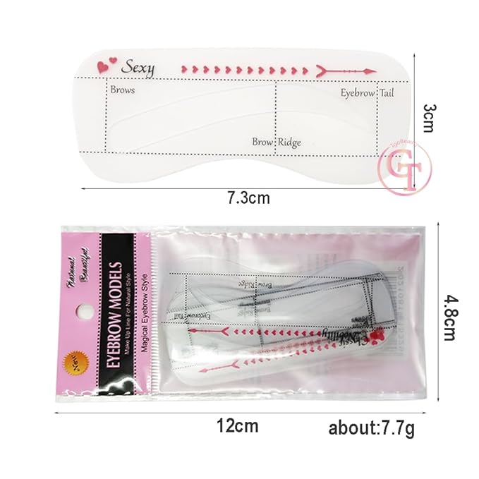 TgoBeauty 10PCS Women Eyebrow Card Reusable High Durability Eyebrow Stencil Grooming Shaper Template Eye Makeup Tools Stickers for Eyebrow PMU (10pcs/set)