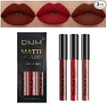 evpct 3Pcs Matte 24-hour Liquid Lipstick Sets, Dark Ruby Brown Red Permanent Stay on Lipstick Lip Set for Black Women Long Lasting 24 Hours Smudge Proof labiales matte labial mate larga duracion 24 02