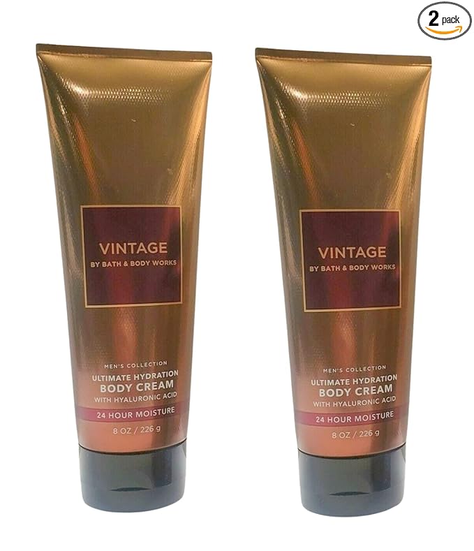 Bath and Body Works Men's Collection Ultimate Hydration Ultra Shea Body Cream 8 Oz 2 Pack (Vintage)