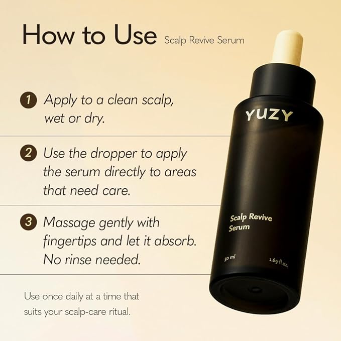 YUZY Scalp Revive Serum, Non-Greasy Scalp Serum for Thinning Hair with Biotin, Caffeine & Menthol, Microbiome Scalp Care for Fuller-Looking Hair & Growth Support | 1.69 fl.oz, 50ml