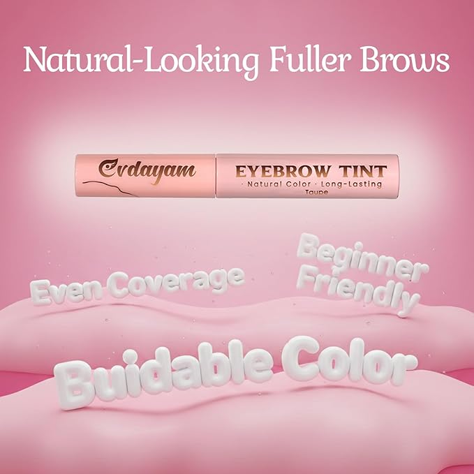 Eyebrow Tint – Waterproof Tinted Brow Gel for Natural Definition & Long-Lasting Color, Smudge-Proof Eyebrow Makeup with Gray Hair Support, Vegan & Cruelty-Free (Taupe)