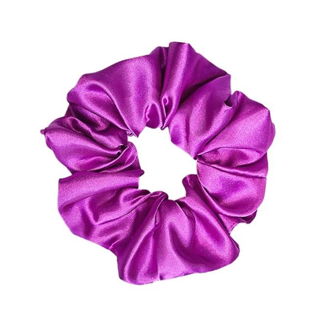 12 Pcs Satin Silk Scrunchies Soft Hair Ties Fashion Bands Bows Hair Ropes Elastic Bracelet Ponytail Holders Hair Accessories for Women and Girls (4.5 Inch, Assorted Purple)