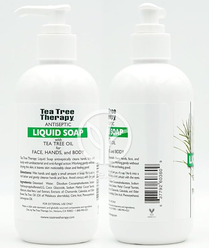 Tea Tree Therapy Antibacterial Liquid Soap, with Tea Tree Oil, 8-Ounces (Pack of 4)