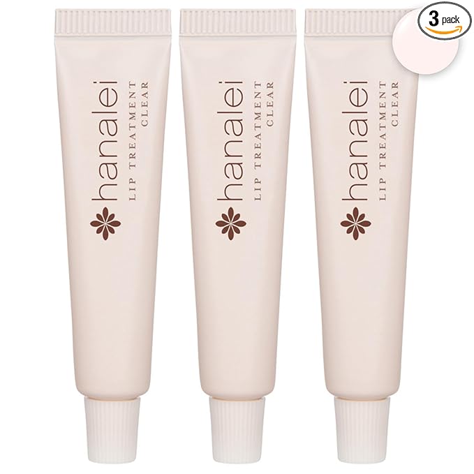Hanalei Hydrating Lip Treatment Balm – Cruelty-Free, Paraben-Free Moisturizer for Severely Dry, Chapped Lips – Kukui Oil, Shea Butter & Grapeseed Oil – Clear Tint, Travel-Size 3-Pack (5ml X 3)