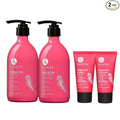 Luseta Keratin Shampoo Full + Travel Size Shampoo + Conditioner Set for Color Treated Damaged & Dry Hair, Keratin Hair Treatment for Smoothing& Nourishing (2x16.9 FL Oz + 2x1.01 FL Oz)