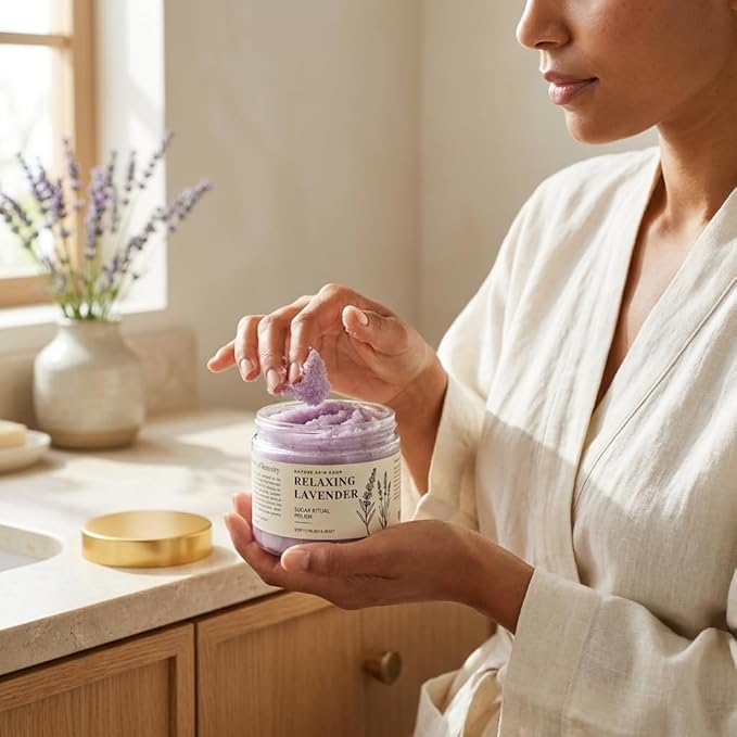 Nature Skin Shop Relaxing Lavender Whipped Ritual Polish – Calming Whipped Exfoliating Body Scrub, 8oz