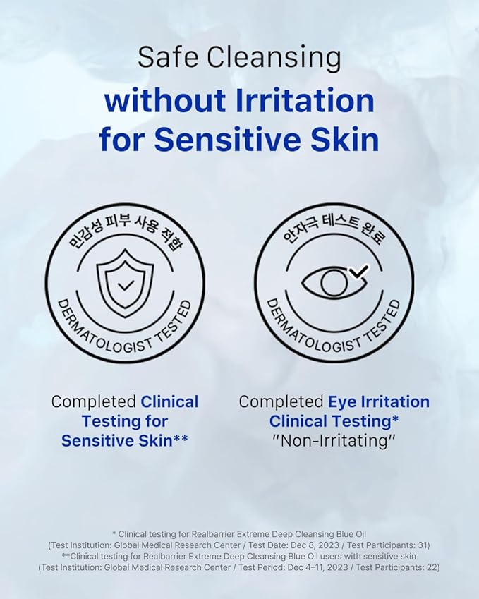 Real Barrier | Extreme Deep Cleansing Blue Oil | Low-Irritation Pore Cleansing Facial Oil | Removes Makeup, Sebum & Blackheads | Hydrating & Gentle on Skin | Face Oil Moisturizer | 6.76 fl oz (200ml)