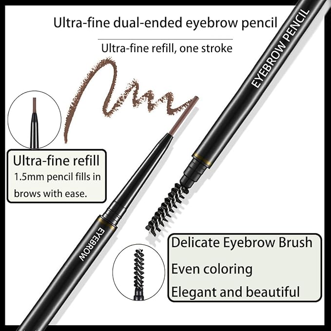 FÓLKI COSMETIC-Eyebrow Retractable Definer Pencil, Micro Brow Pencil, Precise Eyebrow Pencil,Long Lasting Eye Brow Pencil for Soft Textured Natural Daily Look Eyebrow Makeup (03#Medium Curry)