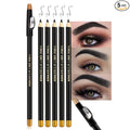 FeiCuiYun 5Pcs Wooden Hard-Core Eyebrow Pencils for Women, Black Eyebrow and Eyeliner Pencil, Long Lasting Waterproof and Sweat-Proof, Beginner Makeup Brow Pencil, Create a Natural Eye Brow Makeup