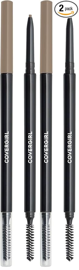 COVERGIRL - Easy Breezy Brow Micro-Fine + Define Pencil, Micro-fine tip, no sharpening required, Built-in spoolie-brush, 100% Cruelty-Free (Pack of 2)