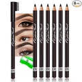 WanTuoluo Eyebrow Pencils for Women with Sharpener, 6Pcs Hard-Core Wooden Eye Brow Eye Liner Pencils for Beginner Makeup, Waterproof & Sweat-Proof (6Pcs-Dark Brown)