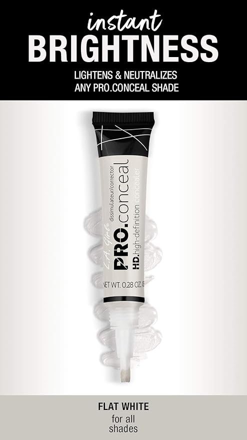 L.A. Girl Hd Pro Conceal, Flat White Corrector, 0.28 Ounce (Pack of 2)