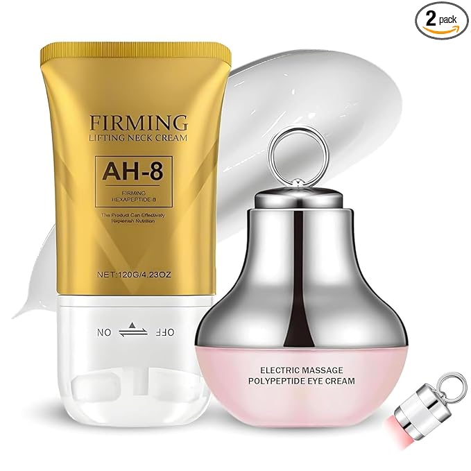 AH-8 Firming Lifting Neck Cream with Massage Polypeptide Eye Cream Set, 120G Neck Cream