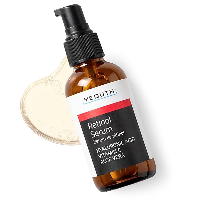 YEOUTH Retinol Serum for Face with Hyaluronic Acid, Vitamin E, and Aloe Vera, Retinol Skin Booster for Women and Men, Gentle Facial Skincare for Smoother-Looking Skin 1 oz