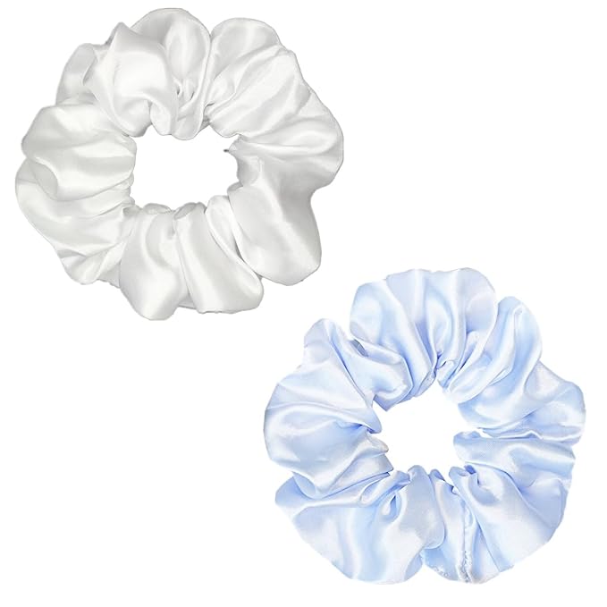 Sufermoe 12 Pcs Satin Silk Hair Scrunchies, Assorted Light color, 4.5 Inch Hair Ties for Women Girls