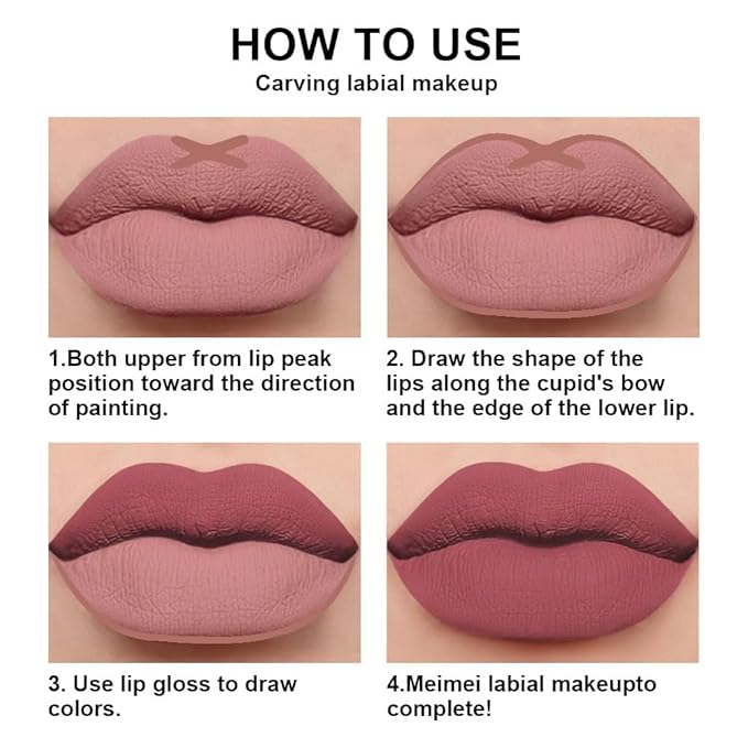 evpct 2Pcs Brick Red Neutral Nude Color Lip Liner and Matte Lipstick Makeup Sets Vegan Lipstick Lip Liner and Gloss Set Lip Stain Long Lasting Waterproof 24 hrs, 34#