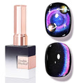 Double Rhythm 0.5 OZ Cat Eye Gel Polish with Magnet 15ML Holographic Glitter Shimmer Translucent Jelly Color Magnetic Nail Polish Salon DIY at Home (Pink Purple-MC1299)