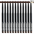 Professional Retractable Eye Liner Pencils, 12 Pcs Matte Brown, Inner Eyeliner, Brow Pens, Makeup-Brown (Brown-12 Pcs-Matte)