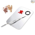 ALIOBC Makeup Mixing Palette, Upgrad Stainless Steel Metal Mixing Tray with Spatula Artist Tool for Mixing Foundation Nail-Art