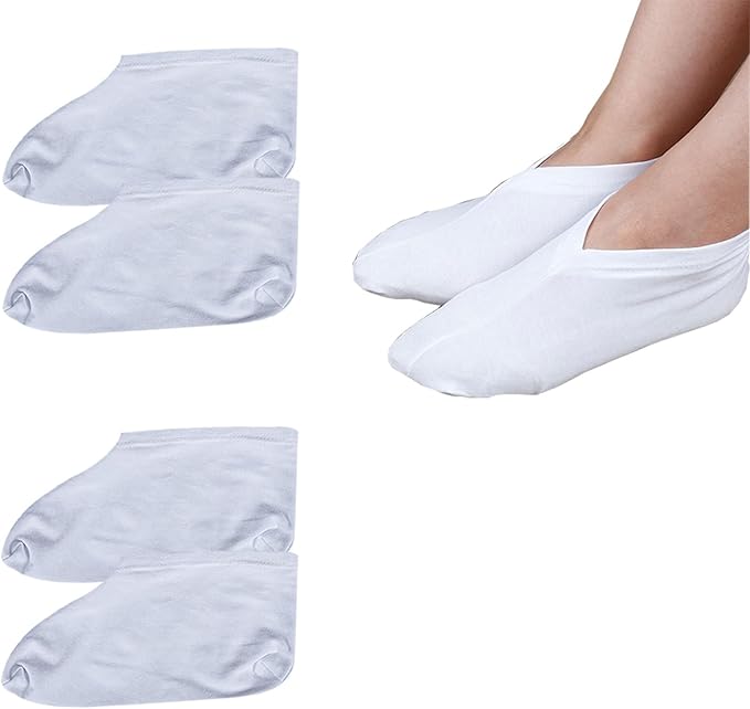 2Pair Dry Feet Healing Socks for Men and Women Lotion Moisturizing Socks Spa Overnight Absorbing for Dry Cracked Feet (Under Size 6, Count, 4.0)