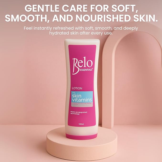 Belo Essentials Body Lotion - Fast-Absorbing Daily Moisturizing Cream for Smooth, Hydrated Skin – Lightweight All-Over Body Hydration with Non-Greasy Texture - 100ml x 3 Bottles