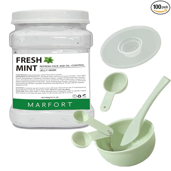 Jelly Mask for Facials Peel-Off Powder Hydrojelly Mask Peel Off Face Masks SkinCare Combination with Professional Skincare Spa Moisturizing & Hydrating 23 Fl Oz (Fresh Mint)