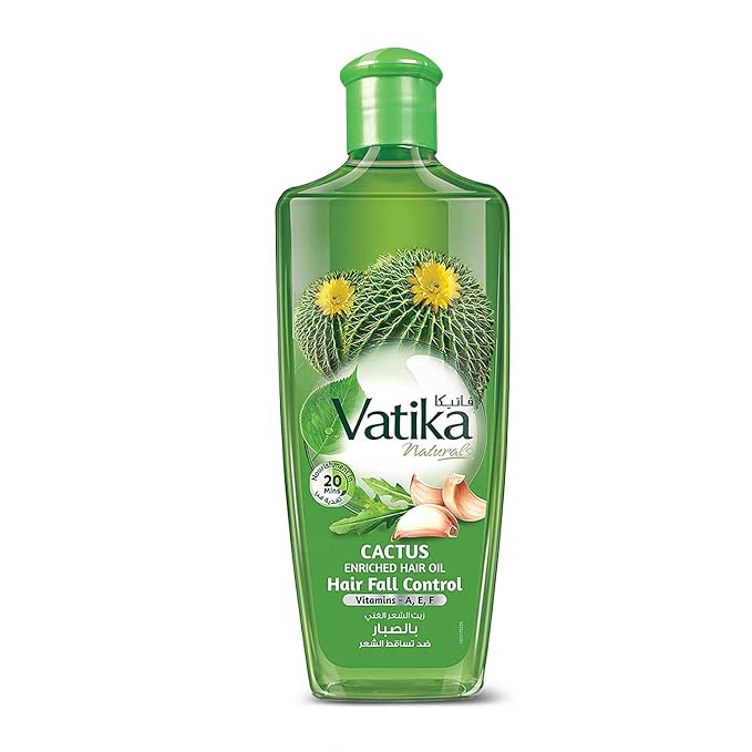 Vatika Naturals Cactus Enriched Hair Oil - Hair Fall Control & Strengthening - Nourishes Scalp & Roots - Reduces Breakage & Promotes Healthy, Thick Hair - for Stronger, Fuller Hair - 300ml
