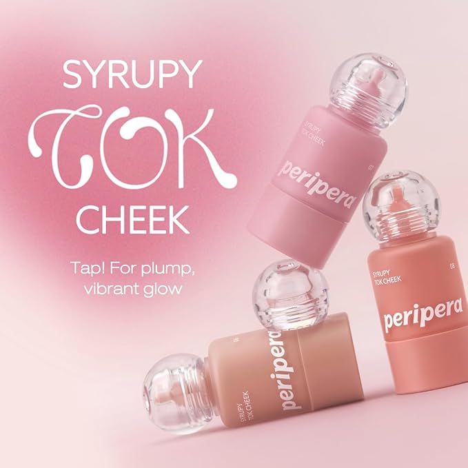 PERIPERA SYRUPY TOK CHEEK 15 Colors, Liquid Blush, Dewy Finish and Hydrates All day, Soft Velvet Texture Face Cheek Tint (08 SYRUP GRAPEFRUIT)