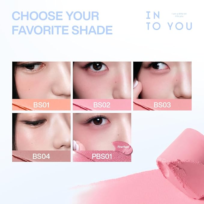 INTO YOU Cream Blush Stick Water Blurring, 5 in 1 Multi-purpose Makeup Balm Stick, Hydrating Blush Tint for Cheeks & Eyes, Lightweight, Long Wearing, Easy to Apply & Blend, BS03