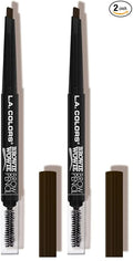 L.A. COLORS Browie Wowie Brow Pencil, Medium Brown CBP405 (Pack of 2)