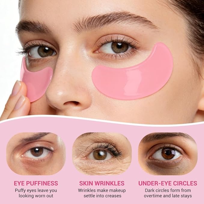Serene Eyes Patches with PDRN & Collagen, Upgraded Instant Anti-Wrinkle Eye Mask for Dark Circles & Puffy Eyes, Hyaluronic Acid Hydrating Under Eye Patches, Instalift Treatment, 10 Pairs