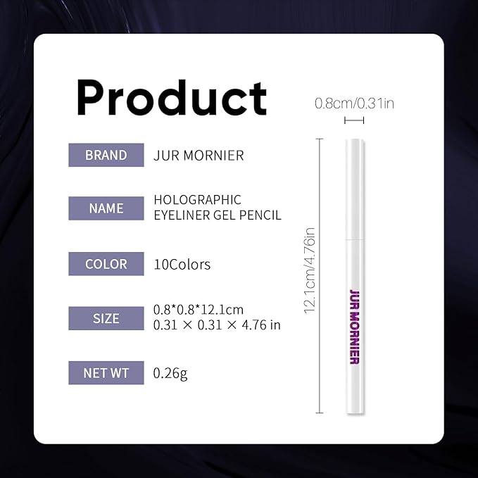 Multichrome Eyeliner Gel Pencil,Waterproof Long-Lasting Vegan Cruelty Free Eye Liner,Shifting Colors Eyeliner Pen (#204, 0.01 Ounce)