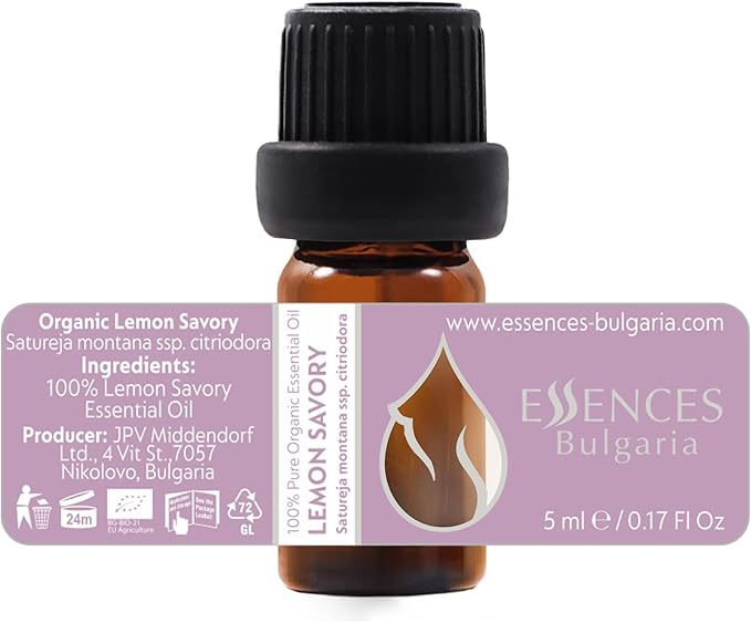 Set Vitality Essences Bulgaria Organic Essential Oils | Thyme (10ml) + Greek Oregano (10ml) + Lemon Savory (5ml) | 100% Pure and Natural | Undiluted | Therapeutic Grade | Non-GMO | 3pcs