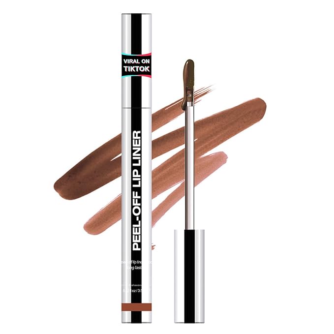 Lip Stain - Lip Liner Stain, Long Lasting Peel Off Lip Stain, Natural Matte Peel Off Lip Liner Stain, Waterproof, Transfer-proof, Easy to Use, Long Wear Lip Tattoo, Warm Gifts for Women (Coffee)